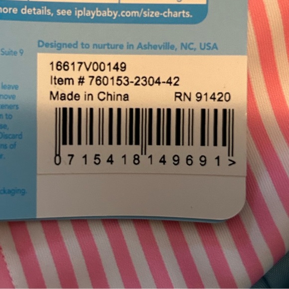 IPlay Rashguard Swim Shirt- Pink Stripe- 6 Months - Picture 6 of 6